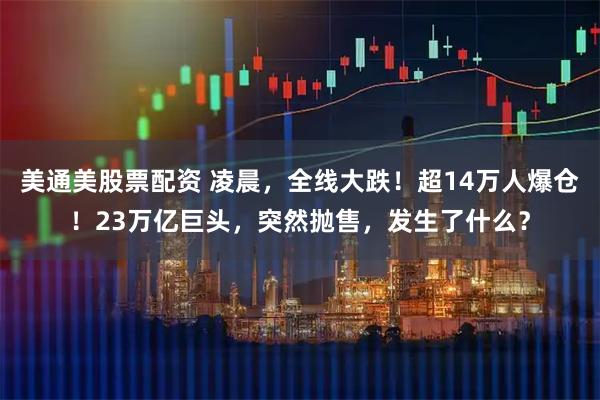 美通美股票配资 凌晨，全线大跌！超14万人爆仓！23万亿巨头，突然抛售，发生了什么？